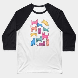 Colorful Cats Baseball T-Shirt